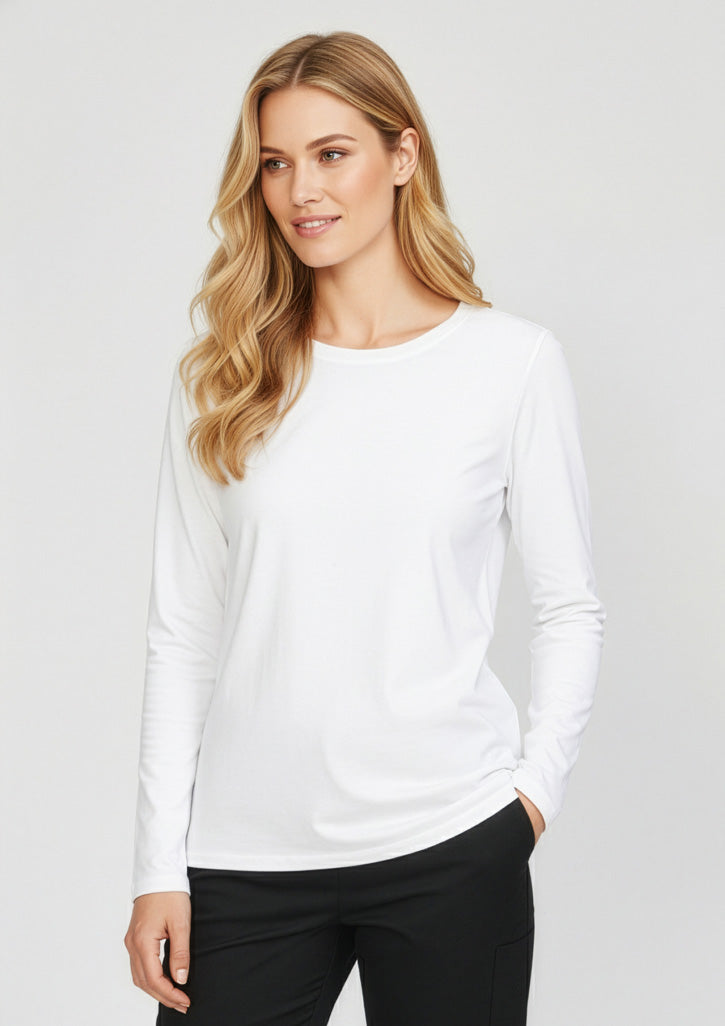 Performance Womens Long Sleeve Tee - White - Model