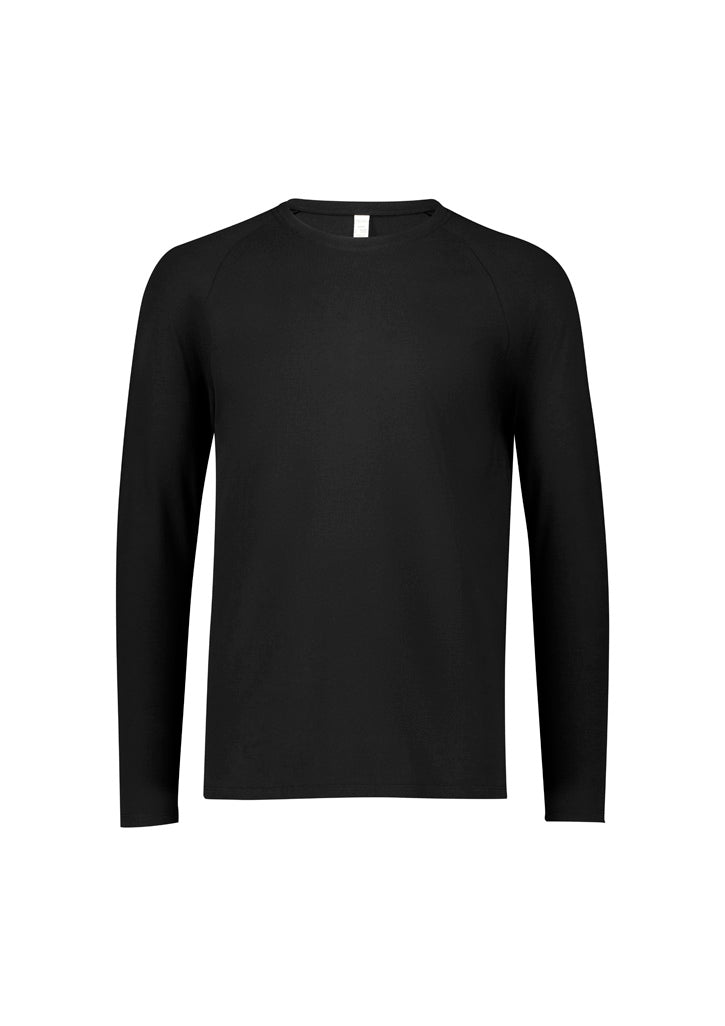 Performance Mens Long Sleeve Tee - Black - Front