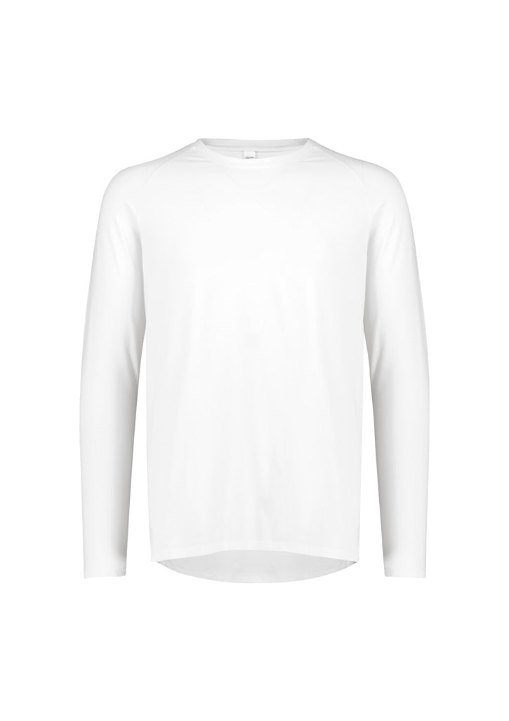 Performance Mens Long Sleeve Tee - White - Front