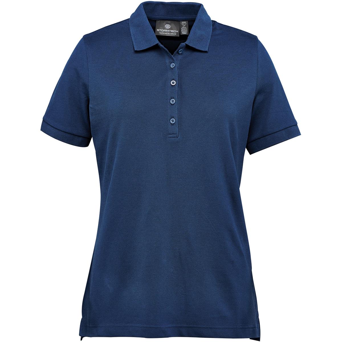 Women's Nantucket Stretch Pique Polo - Indigo - Front