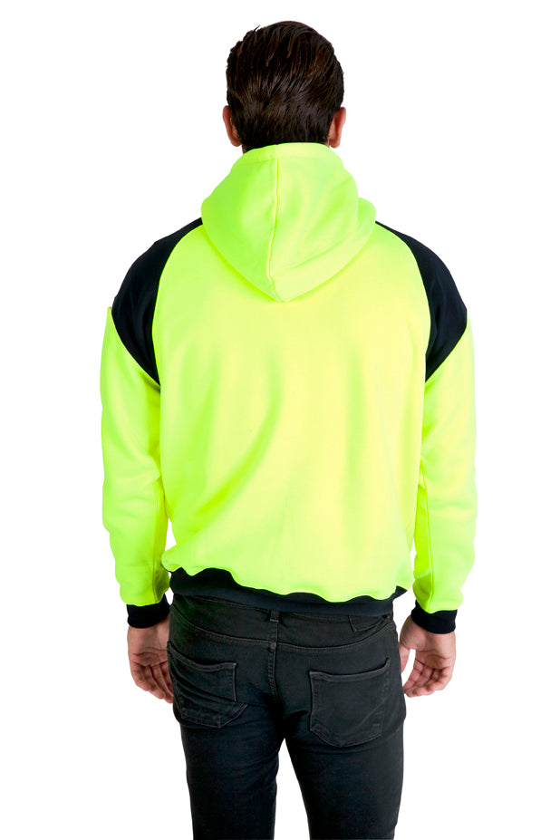 Men Shoulder Contrast Panel Hoodie - WORKWEAR - view