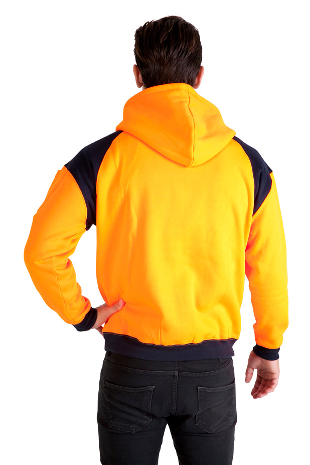 Men Shoulder Contrast Zipper Hoodies - WORKWEAR - view