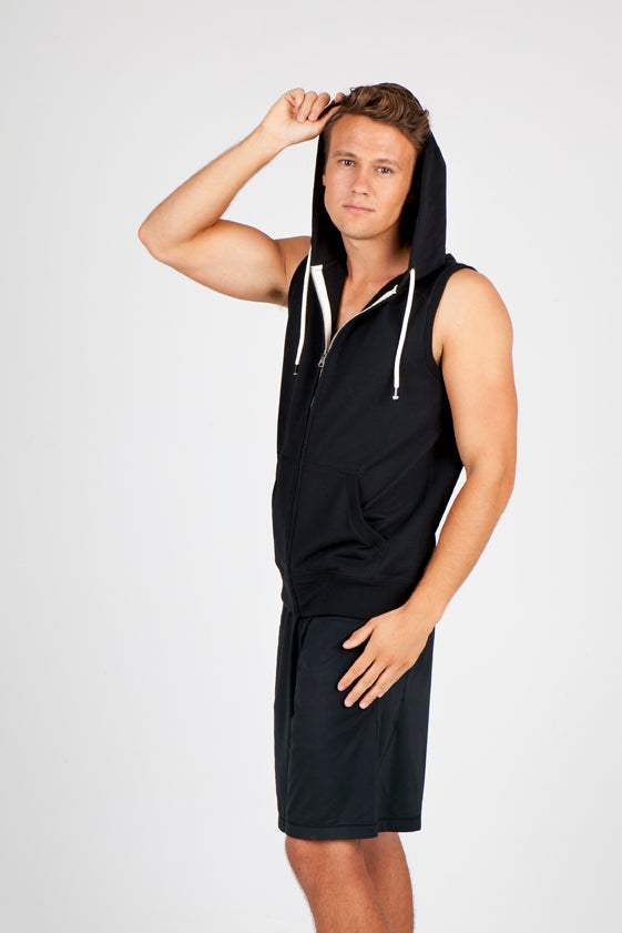 Mens Heather SLEEVELESS ZIP Hoodies - Greatness Range - view
