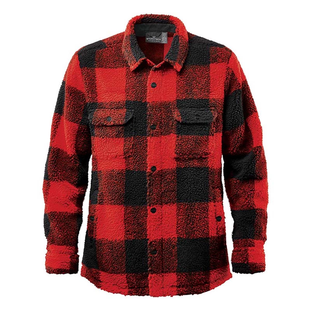 Unisex Caribou Fleece Jacket - Red / Black - Front