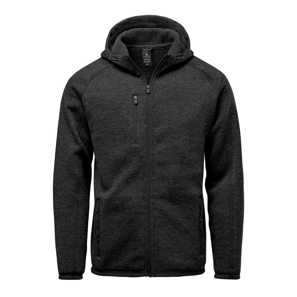 Men's Avalante Full Zip Fleece Hoody - Black Heather - Front