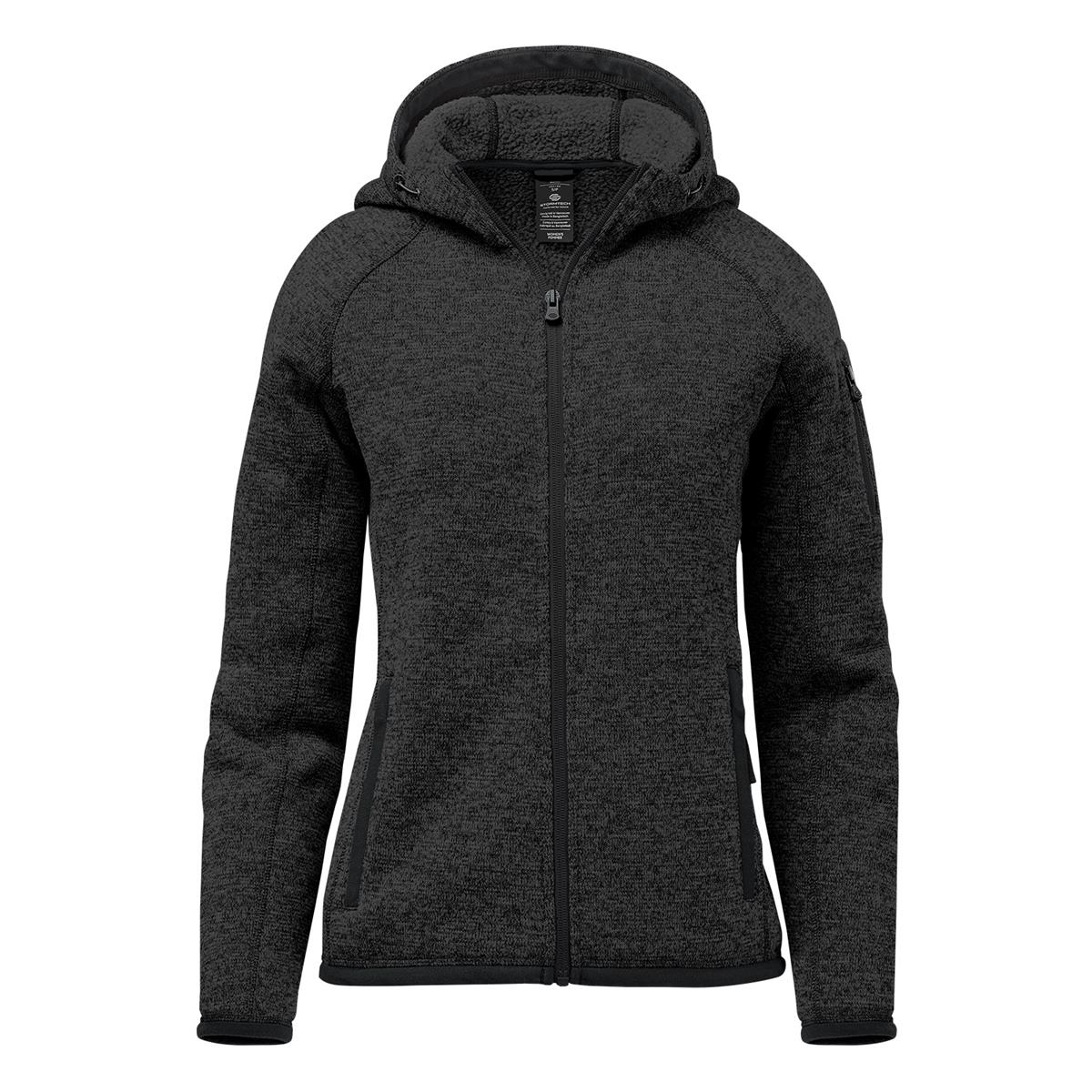Women's Avalante Full Zip Fleece Hoody - Black Heather - Front