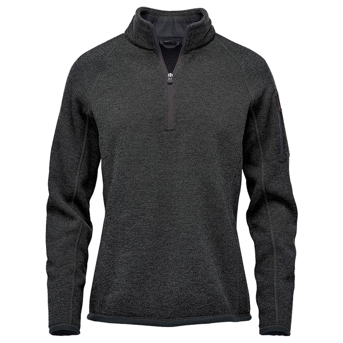 Women's Avalante 1/4 Zip Pullover - Black Heather - Front