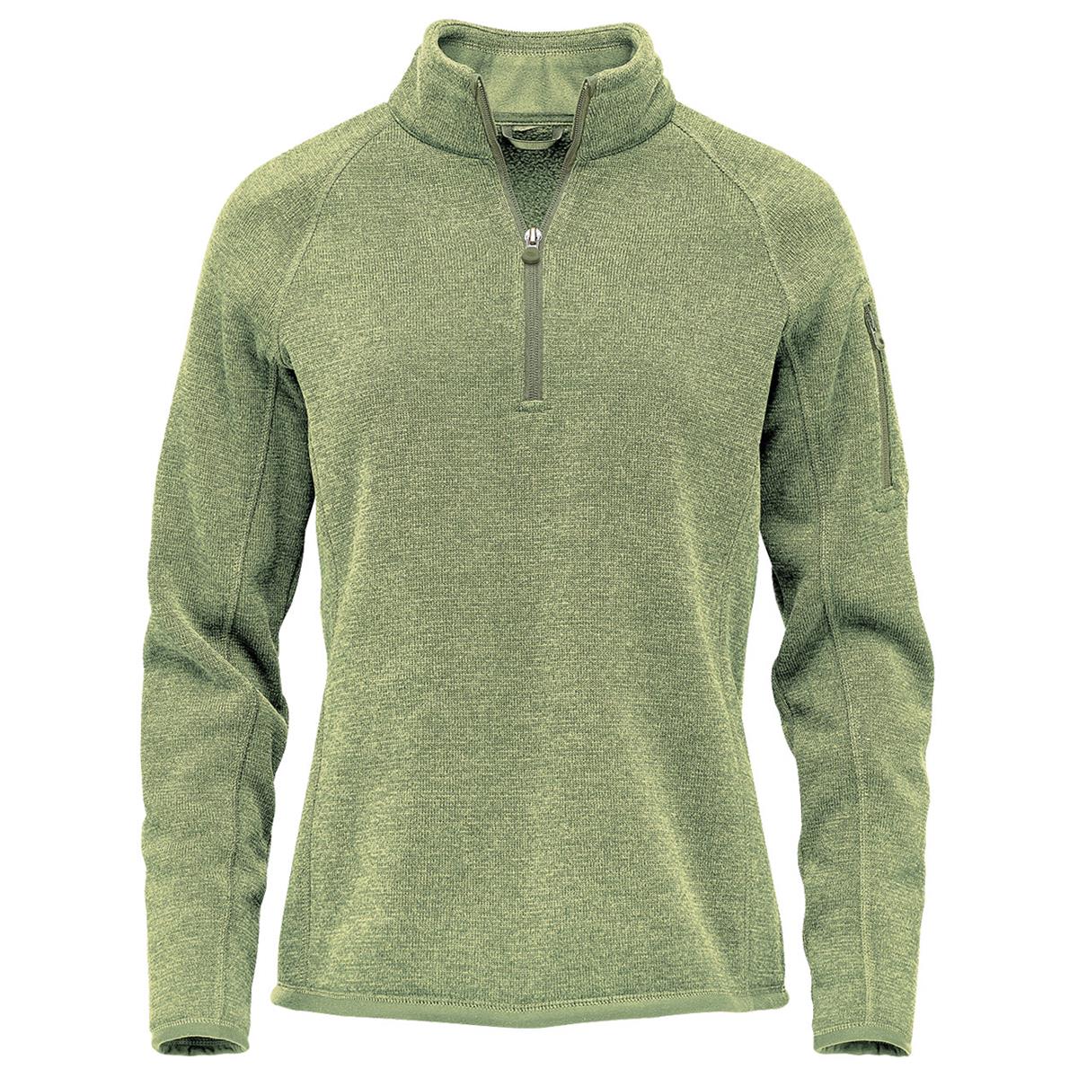 Women's Avalante 1/4 Zip Pullover - Sage Green Heather - Front