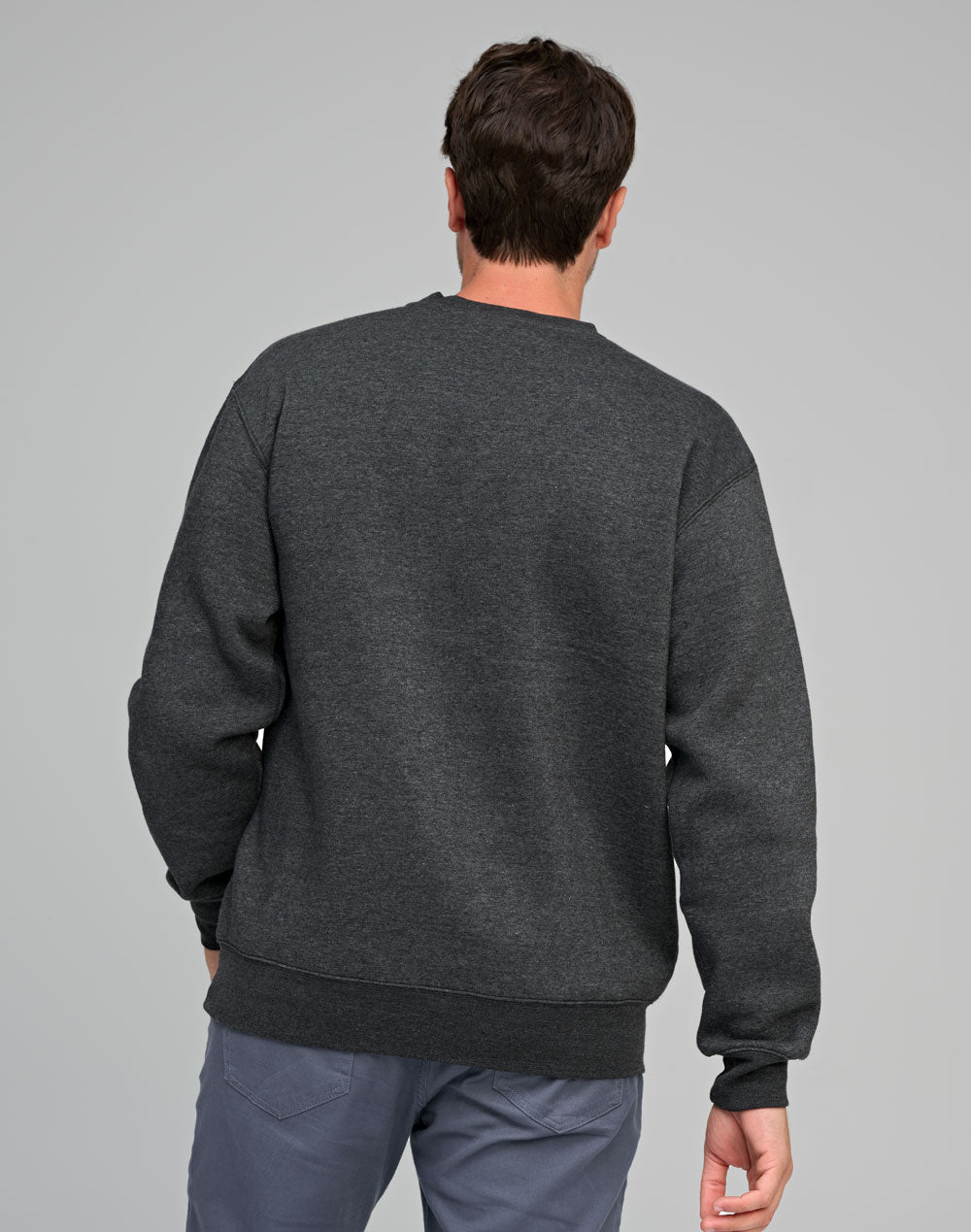 Eagle Top Fleece Sweat- Unisex - Marl Charcoal - Back