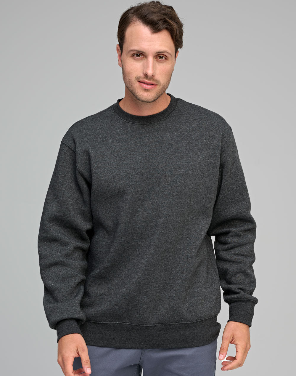 Eagle Top Fleece Sweat- Unisex - Marl Charcoal - View