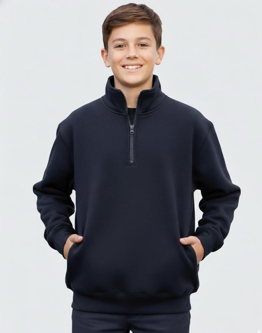 Kids Half Zip Collar Fleece Sweat