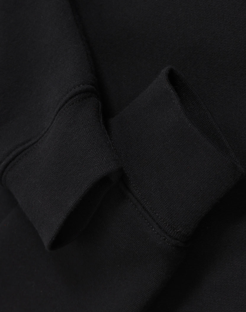 Kids Half Zip Collar Fleece Sweat - Black - View