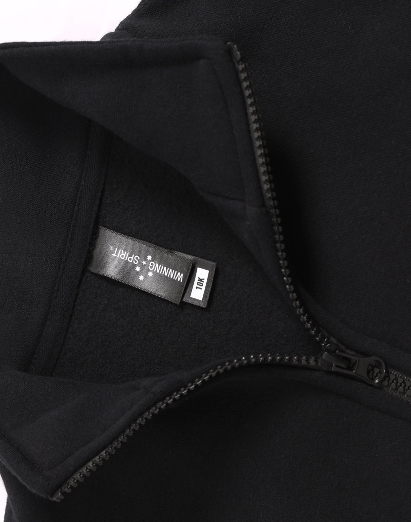 Kids Half Zip Collar Fleece Sweat - Black - View