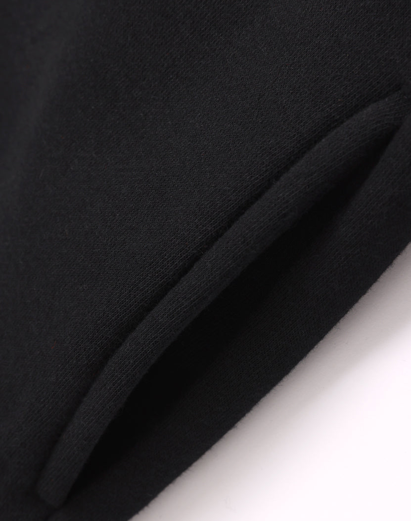 Kids Half Zip Collar Fleece Sweat - Black - View