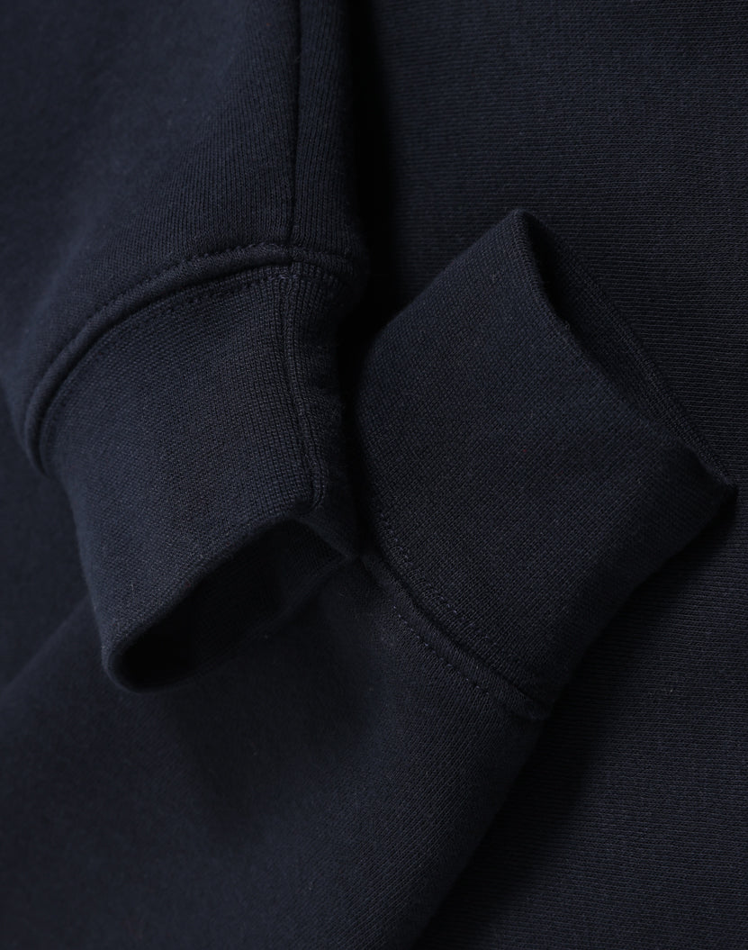 Kids Half Zip Collar Fleece Sweat - Navy - View