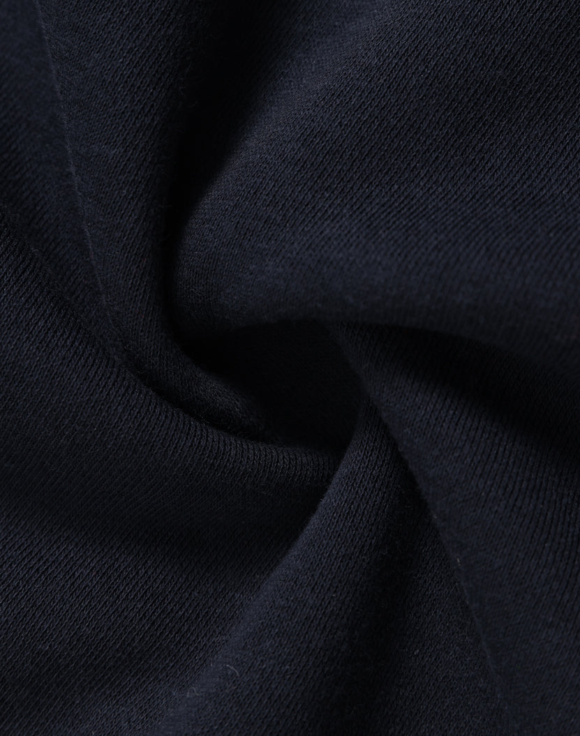 Kids Half Zip Collar Fleece Sweat - Navy - Fabric