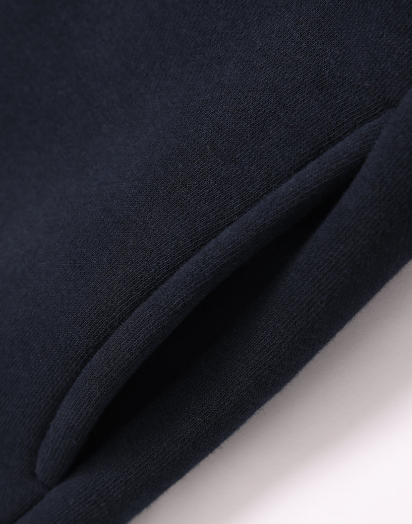 Kids Half Zip Collar Fleece Sweat - Navy - View
