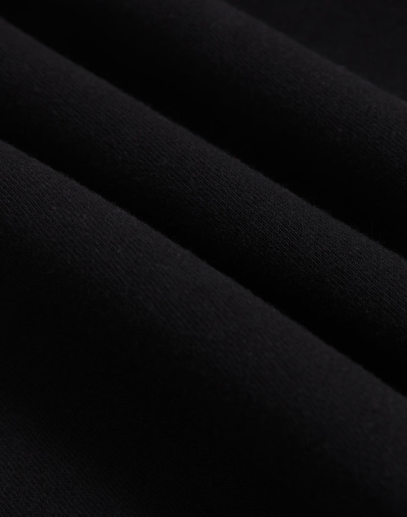 Falcon Fleece Sweat Top Unisex - Black - Fabric