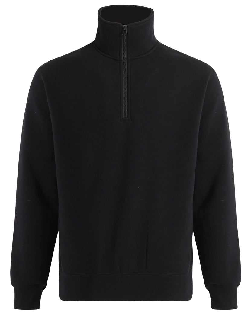 Falcon Fleece Sweat Top Unisex - Black - Front