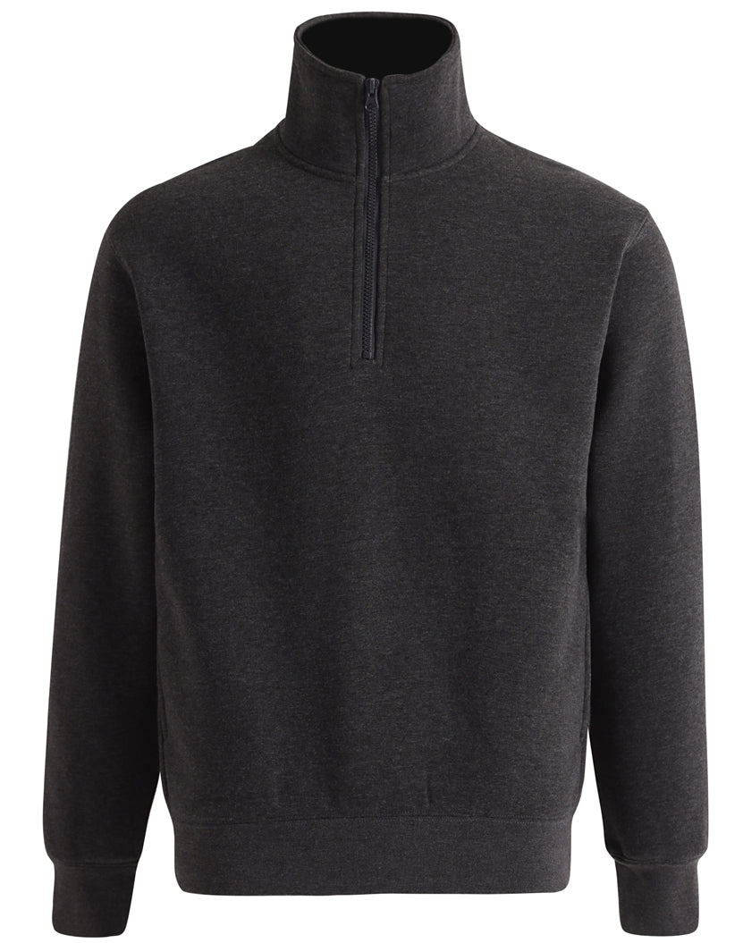 Falcon Fleece Sweat Top Unisex - Marl Charcoal - Front