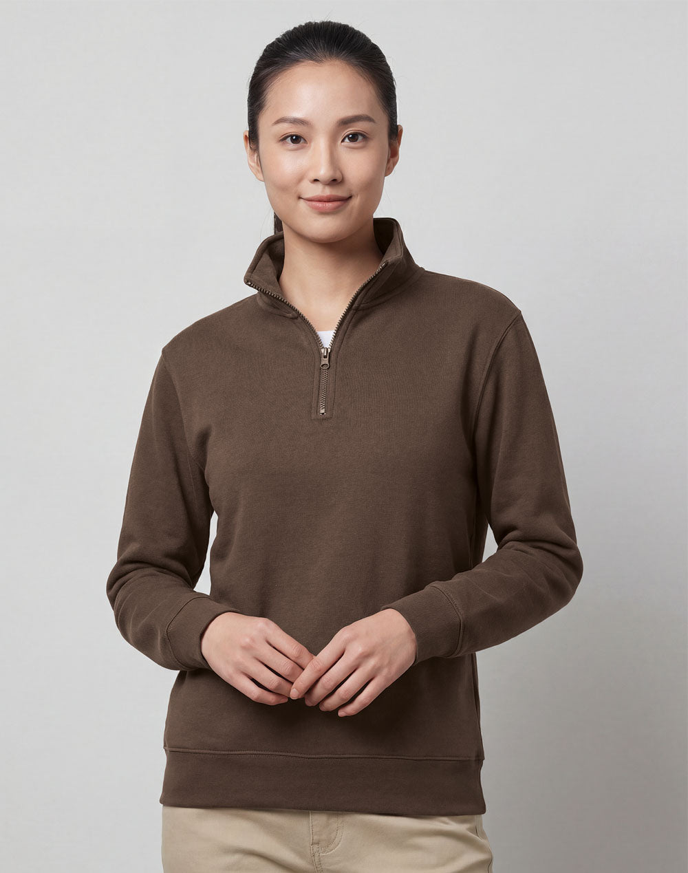Falcon Fleece Sweat Top Unisex - Walnut - View
