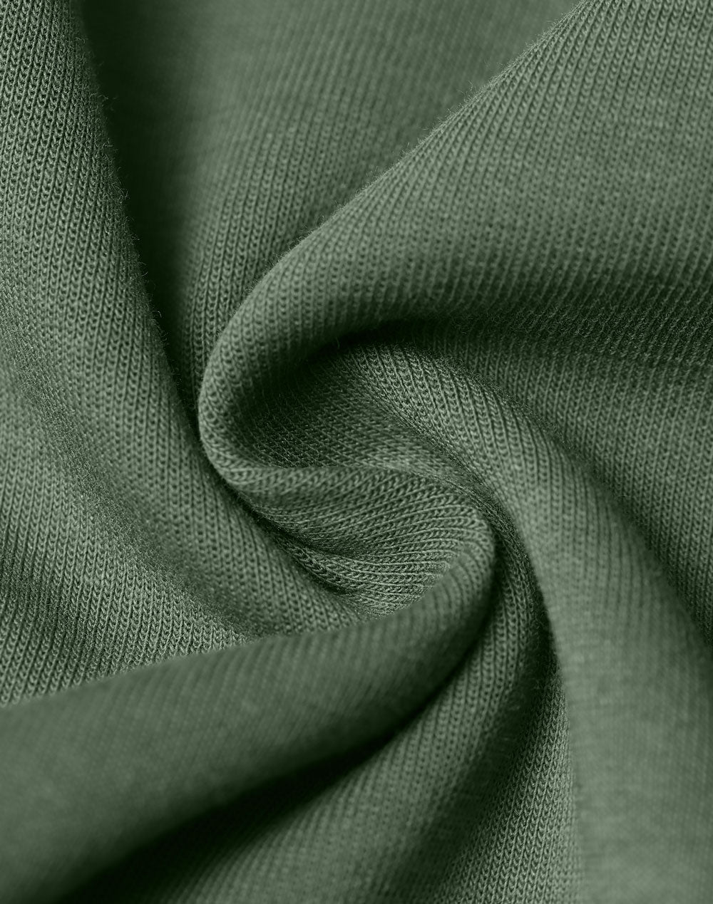 Airlayered CVC Crew Neck Sweater Unisex - Army Green - Fabric