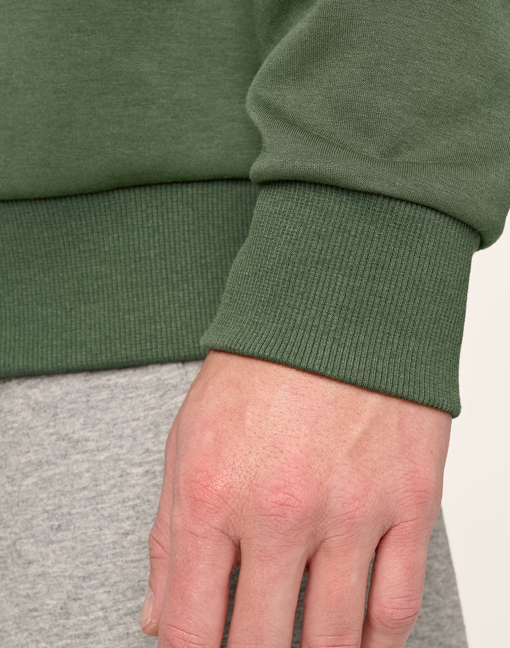 Airlayered CVC Crew Neck Sweater Unisex - Army Green - View