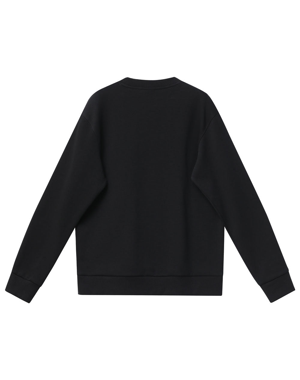 Airlayered CVC Crew Neck Sweater Unisex - Black - Back