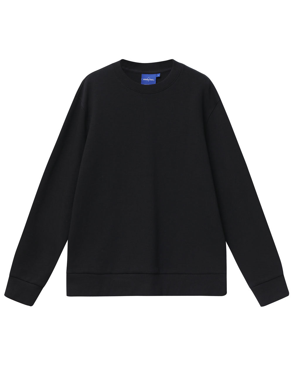 Airlayered CVC Crew Neck Sweater Unisex - Black - Front