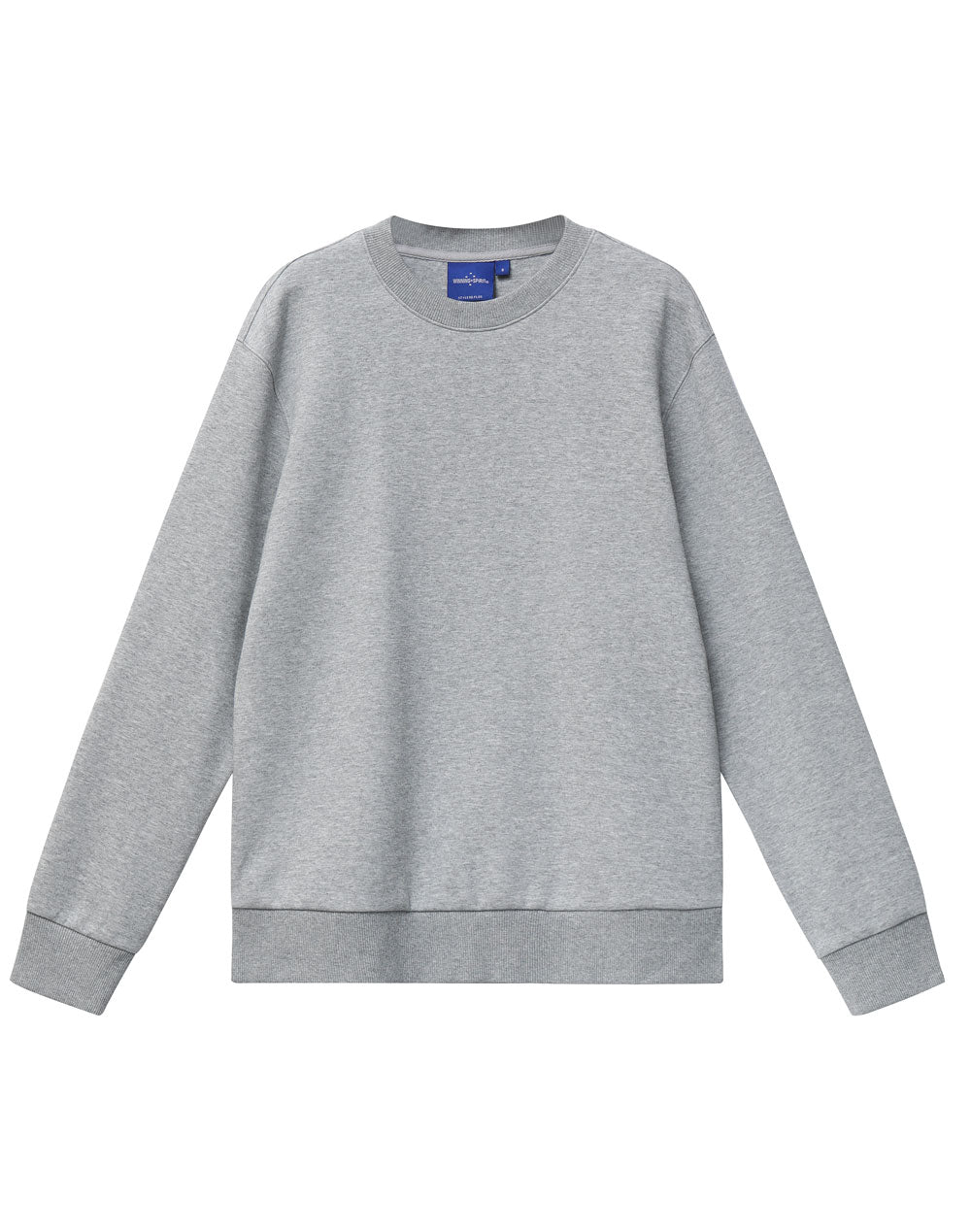 Airlayered CVC Crew Neck Sweater Unisex - Grey - Front