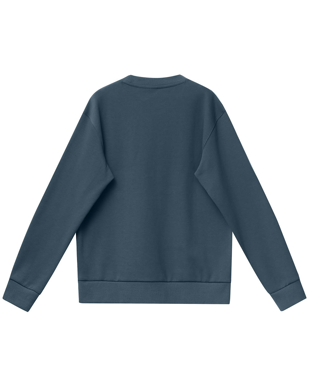 Airlayered CVC Crew Neck Sweater Unisex - Slate Blue - Back