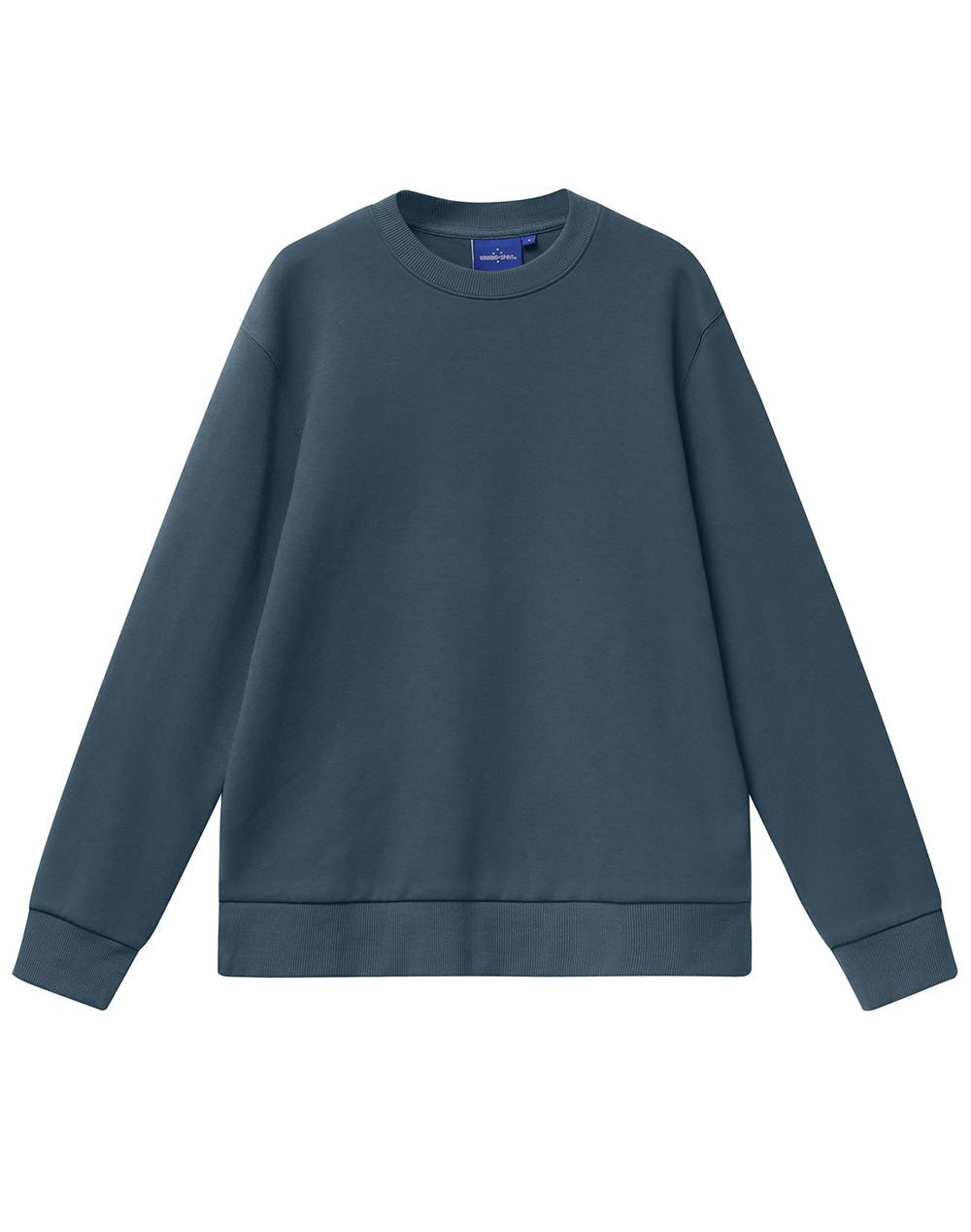 Airlayered CVC Crew Neck Sweater Unisex - Slate Blue - Front