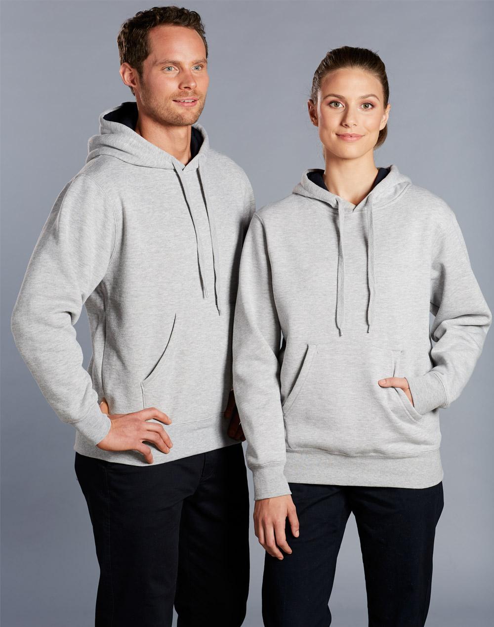 Passion Fleece Hoodie - Unisex - Grey/Navy - Model