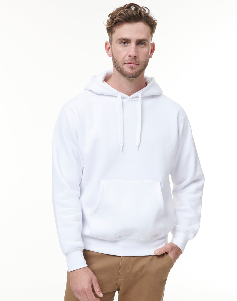 Passion Fleece Hoodie - Unisex - White/White - Model