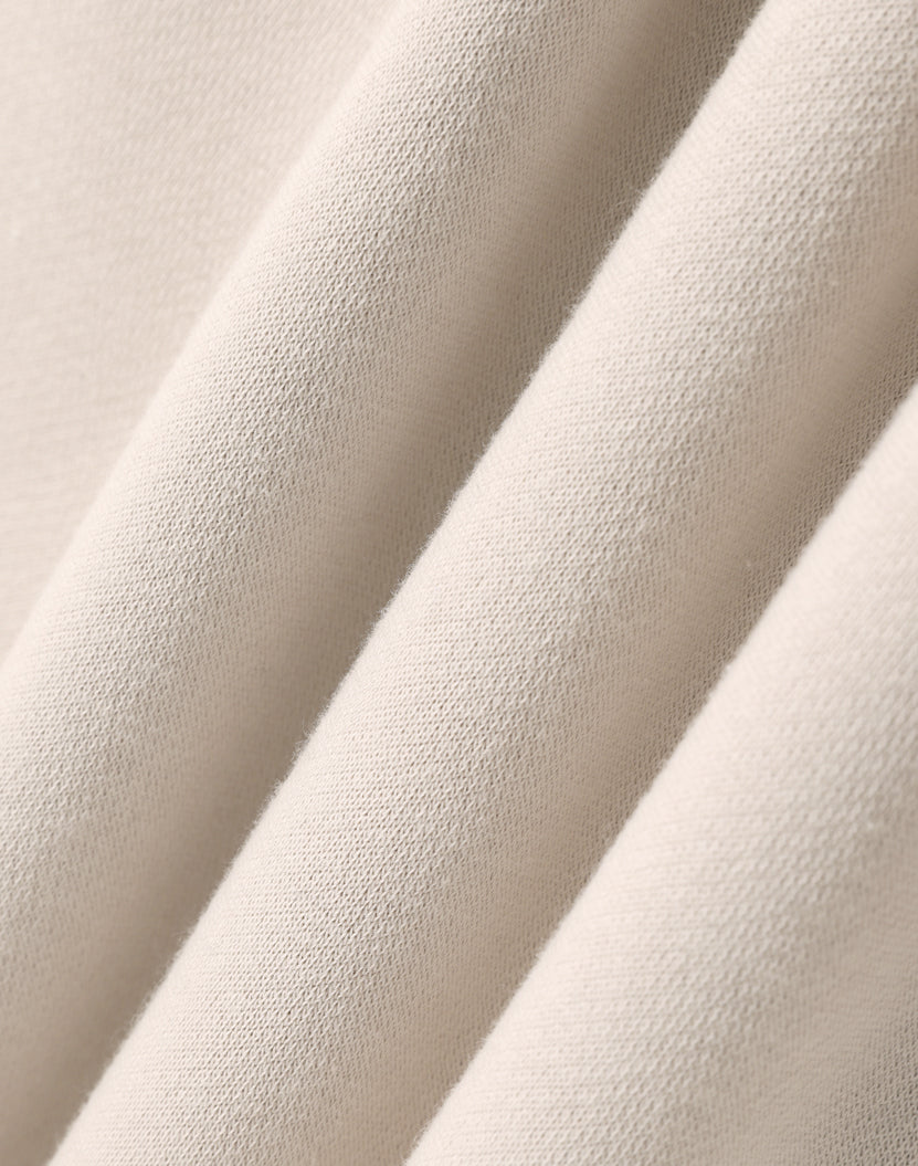 Unisex Premium Fleece Oversized Hoodie - Bone - Fabric