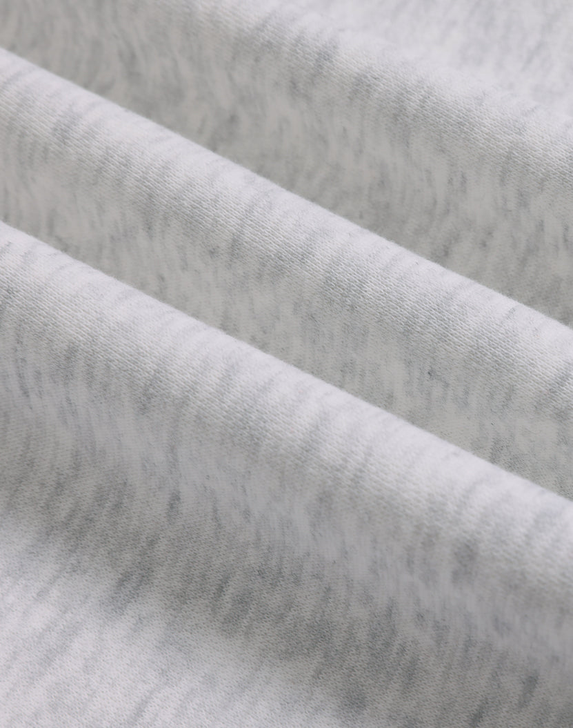 Unisex Premium Fleece Oversized Hoodie - White Marl - Fabric