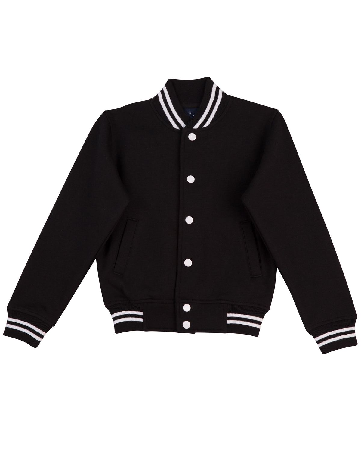 Fleece Letterman Kids' - Black/White - Front