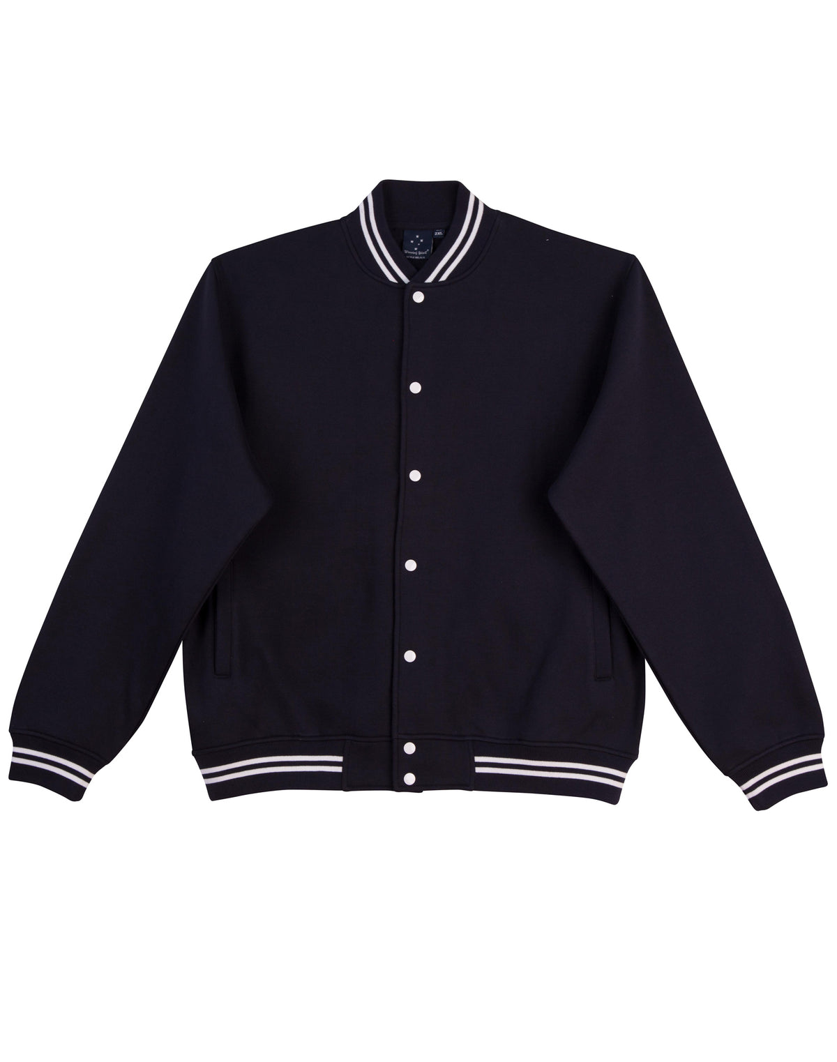 Fleece Letterman Kids' - Navy/White - Front