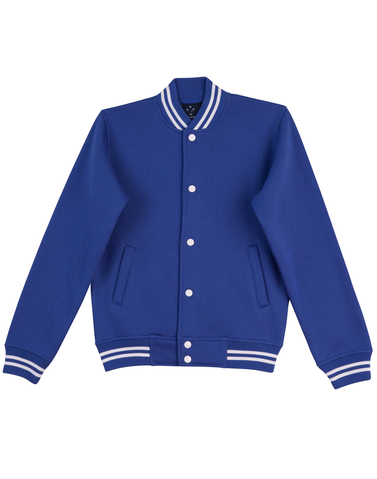 Fleece Letterman Kids' - Royal/White - Front