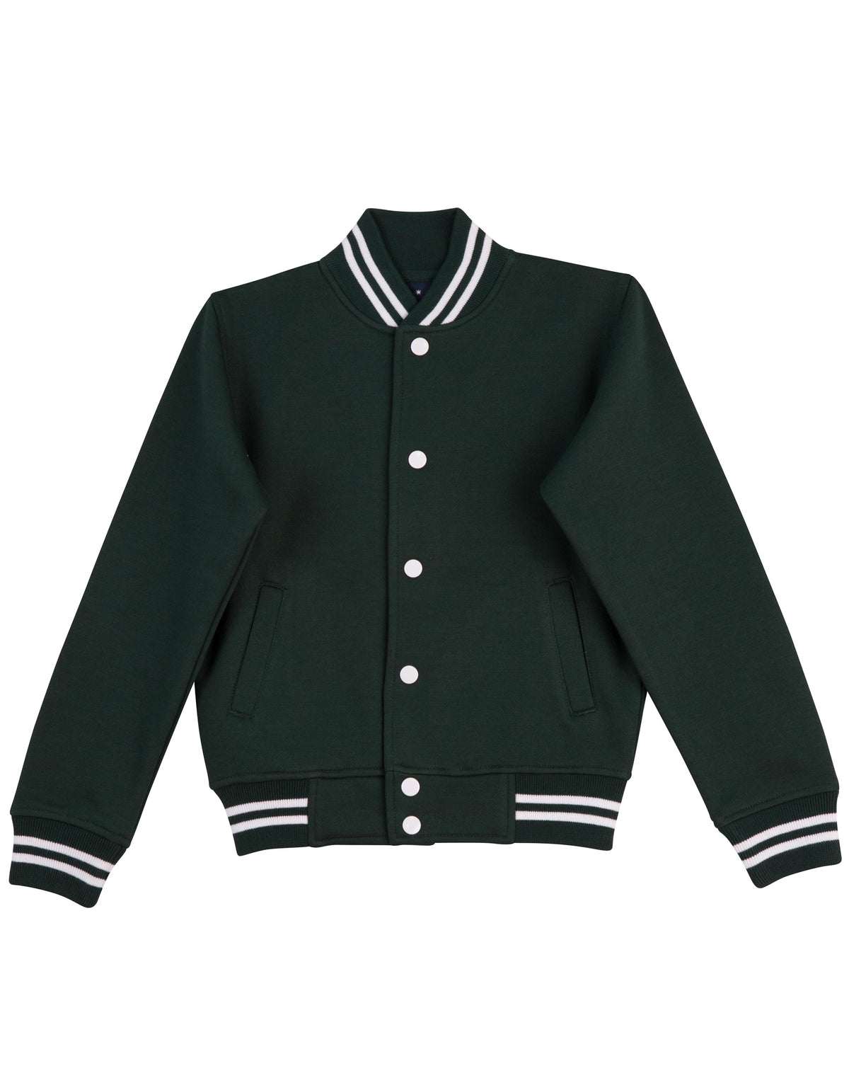 Fleece Letterman - Unisex - Bottle/White - Front