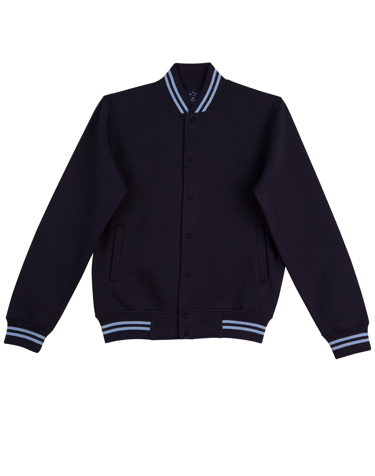 Fleece Letterman - Unisex - Navy/Skyblue - Front