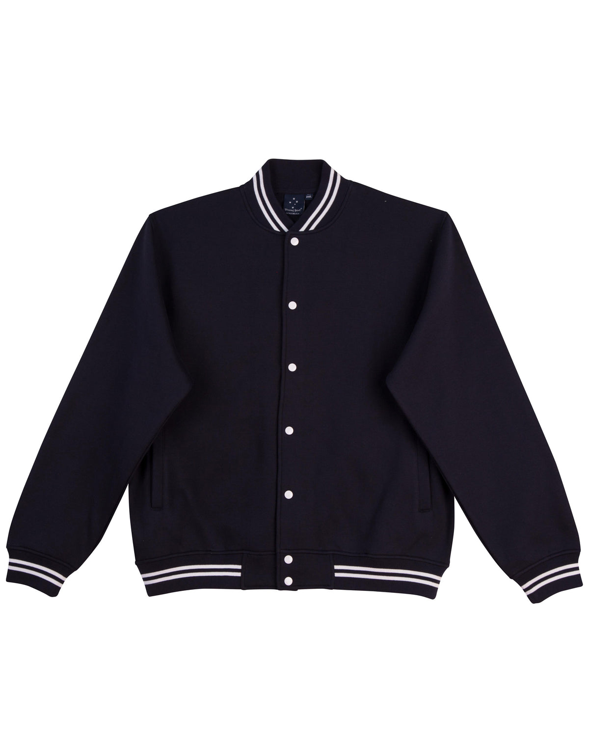 Fleece Letterman - Unisex - Navy/White - Front