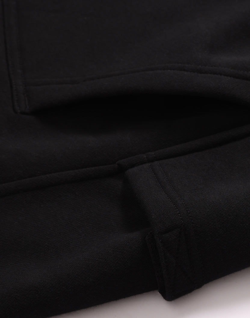 Unisex Premium Fleece Half Zip Work Sweat - Black - View