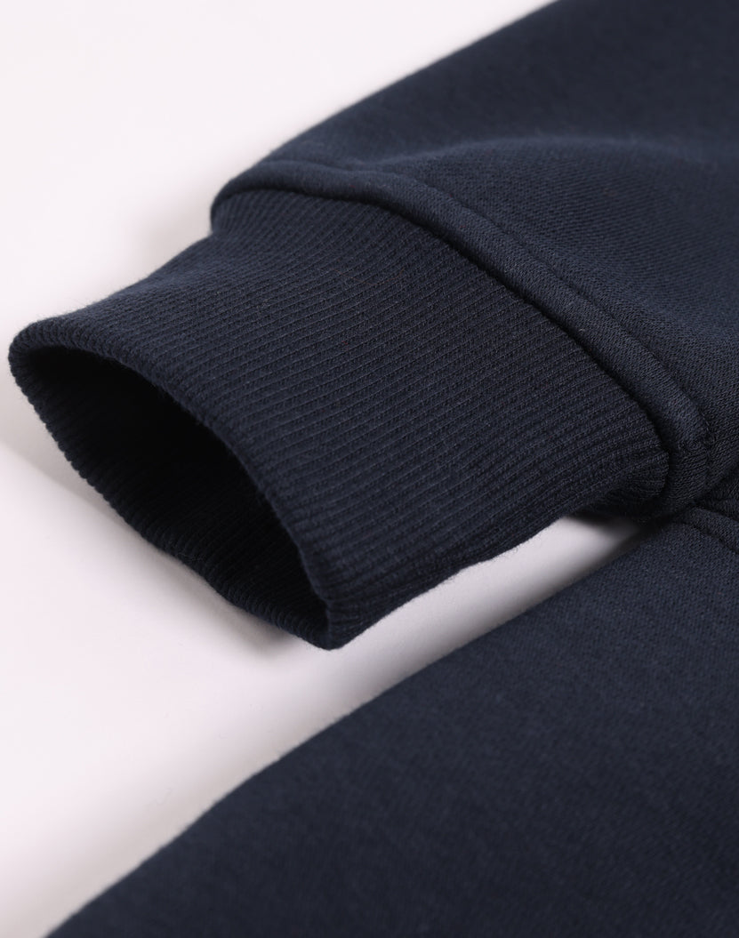 Unisex Premium Fleece Half Zip Work Sweat - Navy - View