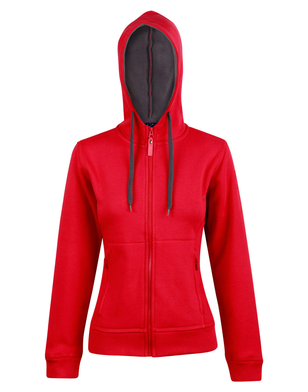 Passion Pursuit Hoodie Women's - Red/Charcoal - Front