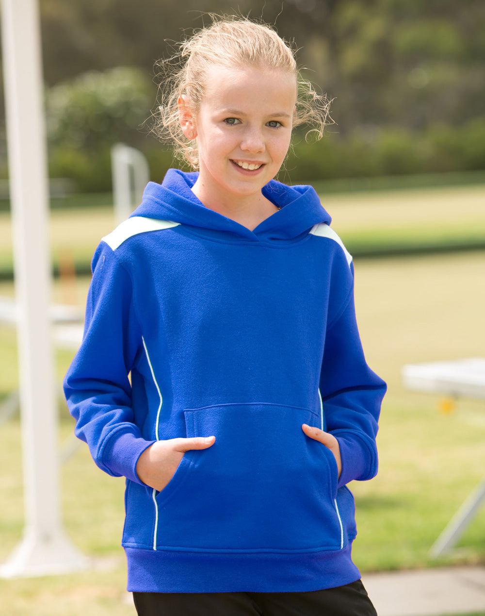 Croxton Hoodie Kid's - Royal/White - Model