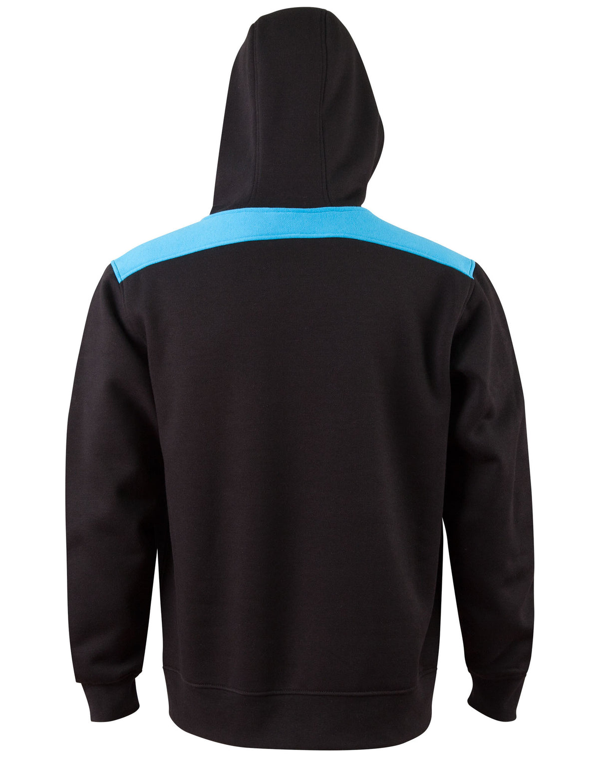 Croxton Hoodie Kid's - Black/Aqua Blue - Back