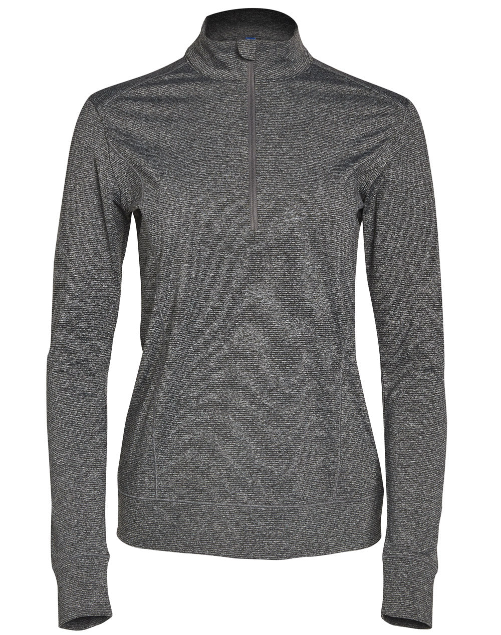 Ultimate Half Zip Long Sleeve Sweat Top- Ladies - Charcoal - Front