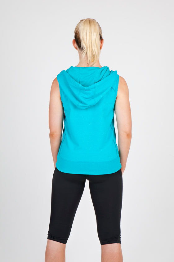 Womens/Junior Heather SLEEVELESS ZIP Hoodies - Greatness Range - view