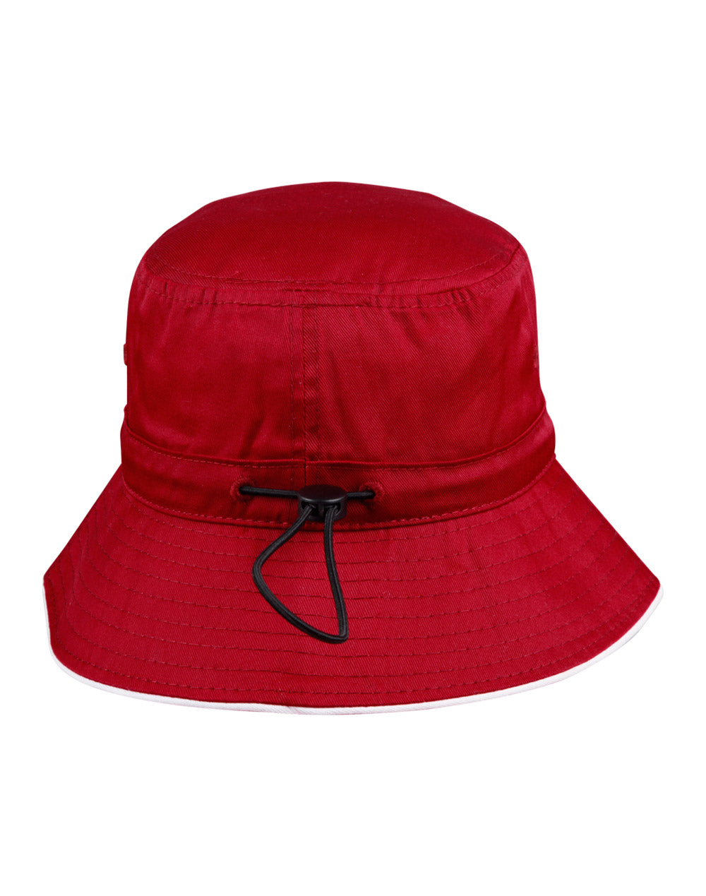 Sandwich Bucket Hat with Toggle - Maroon/White - Back